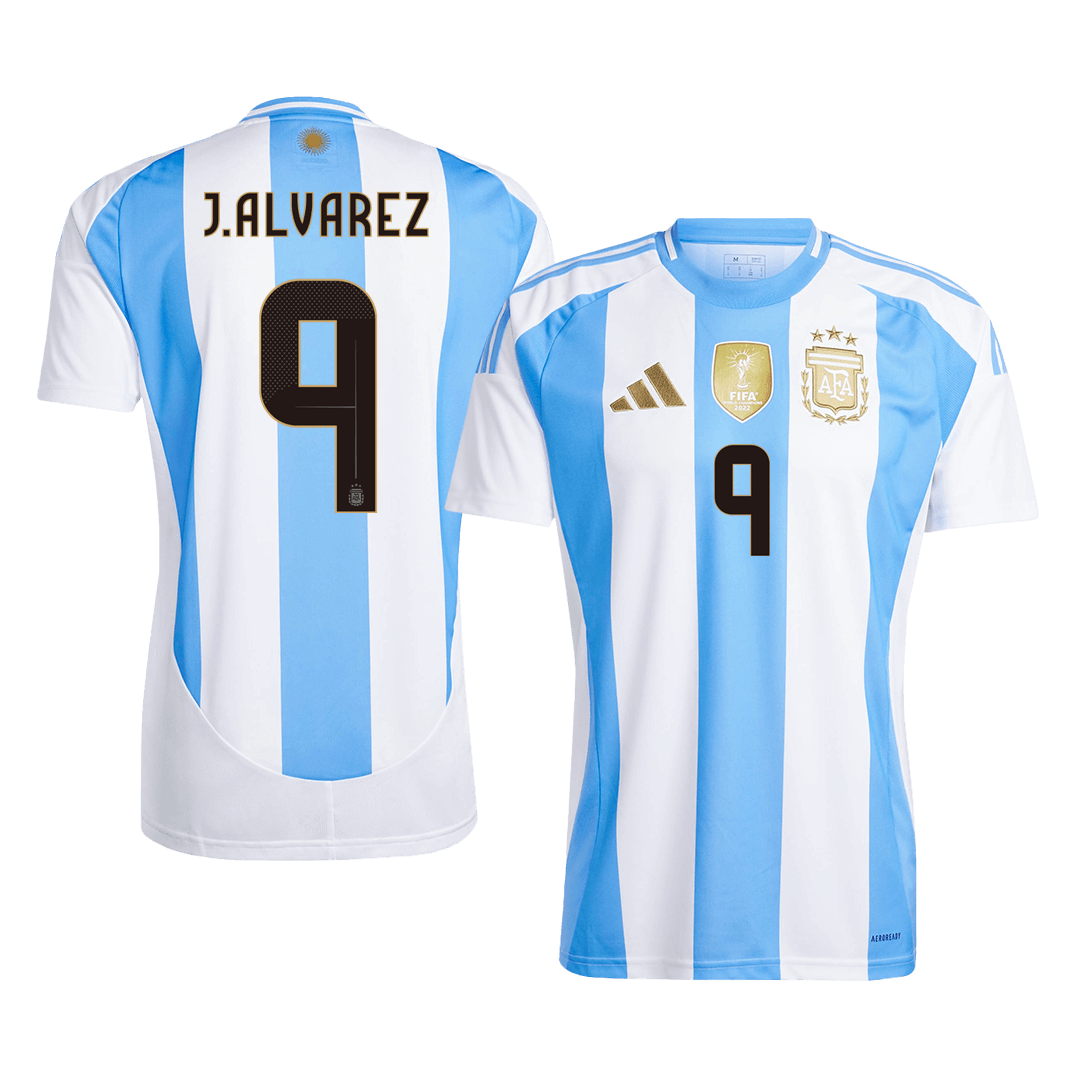 Tricouri Fotbal Argentina J.ALVAREZ #9 Acasă 2024 - Super
