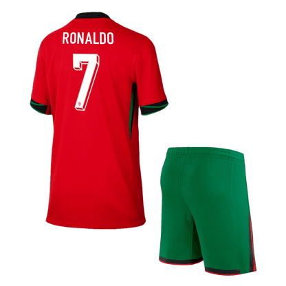 Set Tricouri Fotbal Portugalia RONALDO #7 Acasă 2024 Pentru Copii
