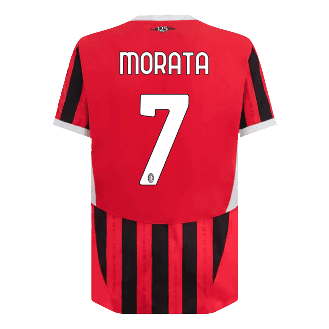 Tricouri Fotbal AC Milan MORATA #7 Acasă 2024/25 Authentic