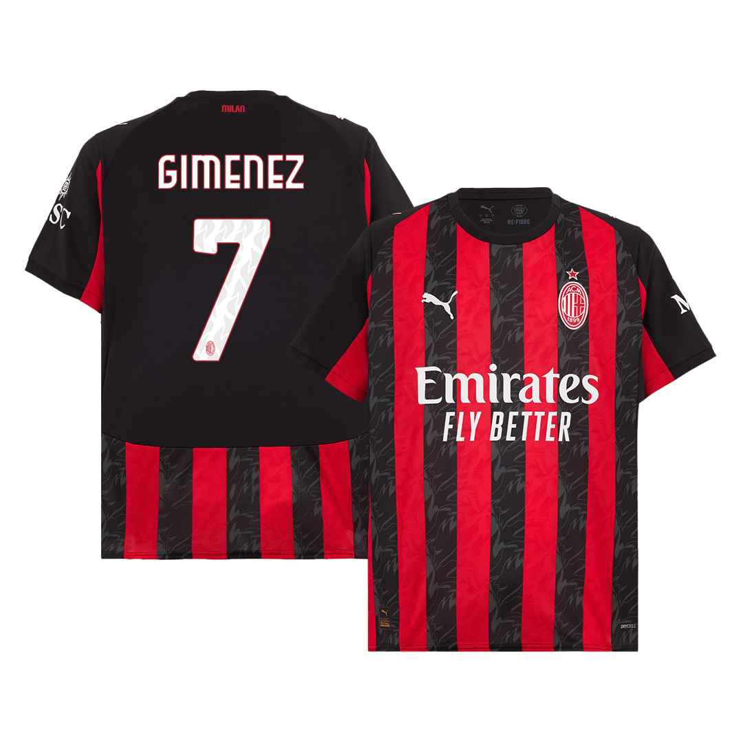 Tricouri Fotbal AC Milan GIMENEZ #7 Acasă 2025/26 - Premium