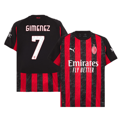 Tricouri Fotbal AC Milan GIMENEZ #7 Acasă 2025/26 - Premium