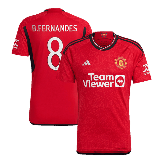 Tricouri Fotbal Manchester United B.FERNANDES #8 Acasă 2023/24 - UCL (mărime mare)