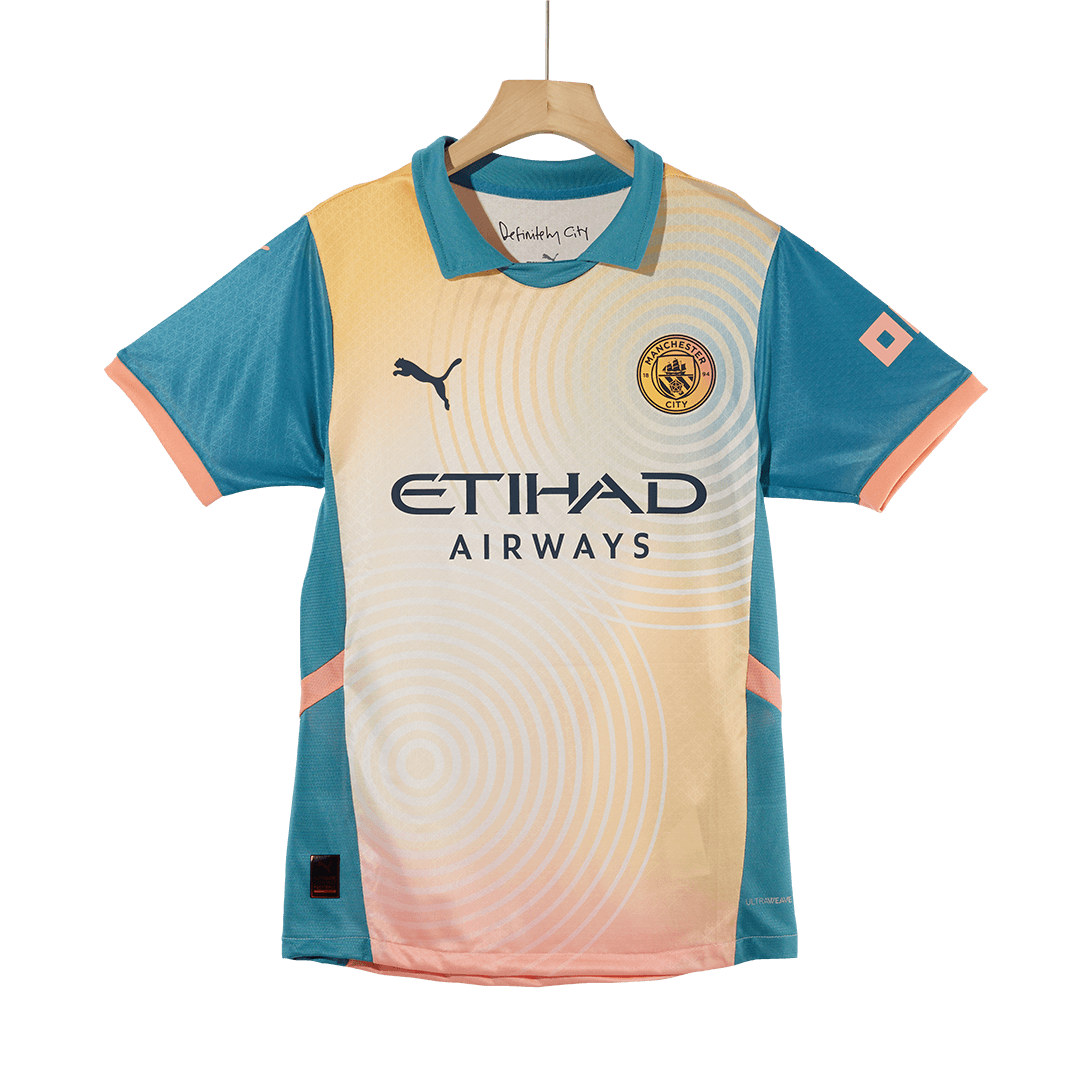 Tricouri Fotbal Manchester City HAALAND #9 Al Patrulea 2024/25 Authentic - Definitely City