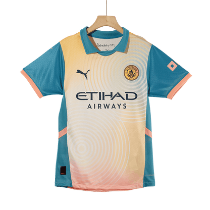 Tricouri Fotbal Manchester City HAALAND #9 Al Patrulea 2024/25 Authentic - Definitely City