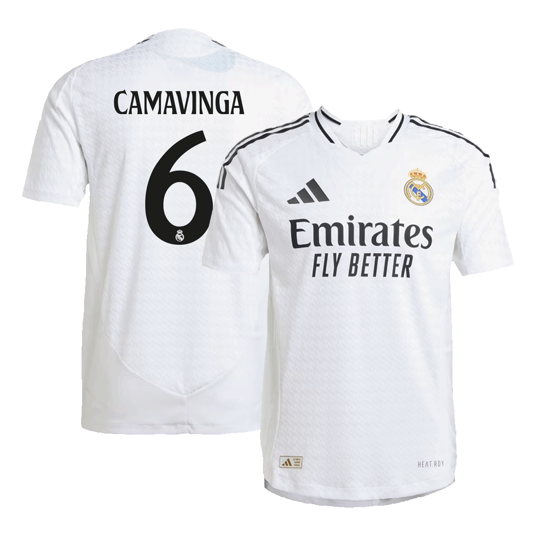 Tricouri Fotbal Real Madrid CAMAVINGA #6 Acasă 2024/25 Authentic