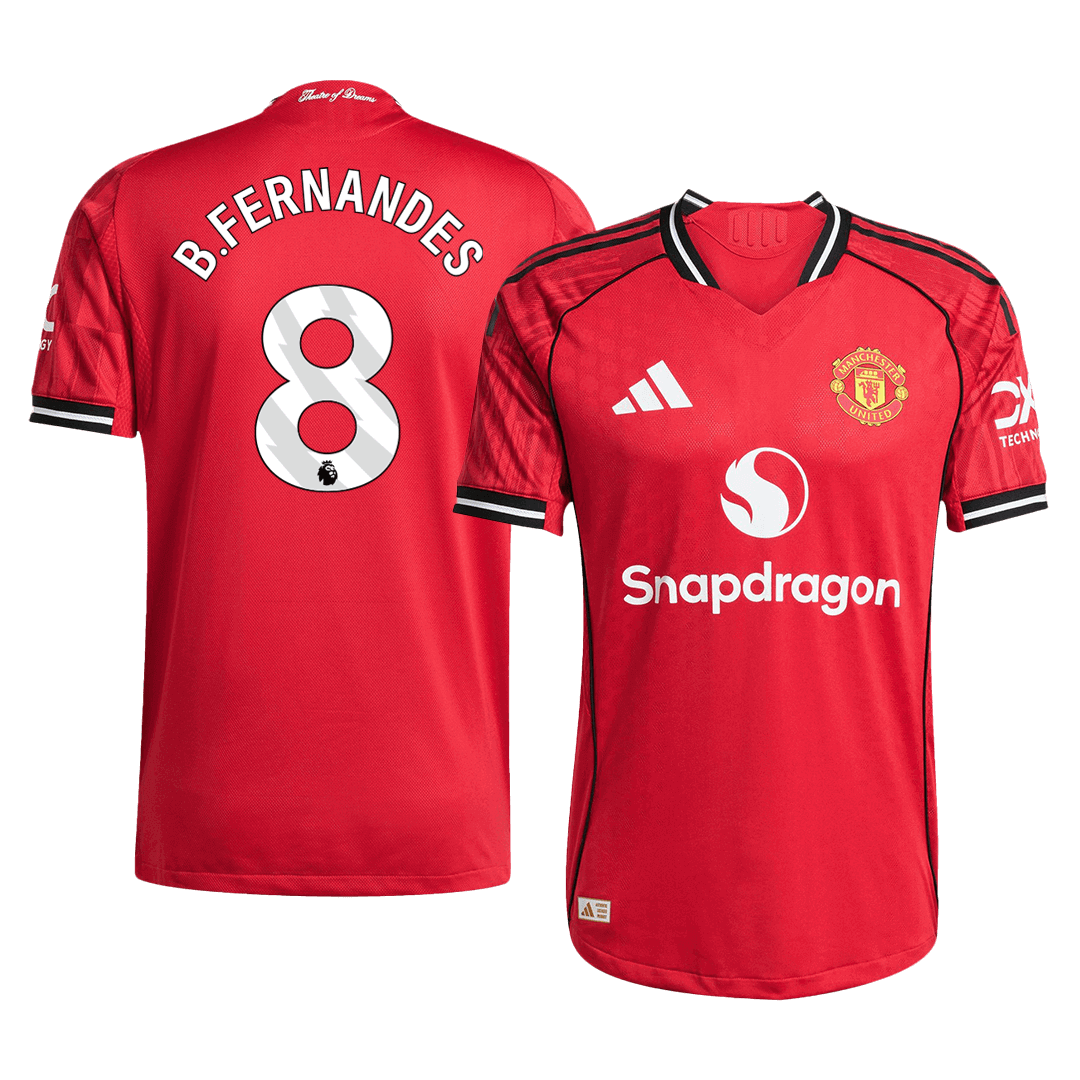 Tricouri Fotbal Manchester United B.FERNANDES #8 Acasă 2025/26 Authentic