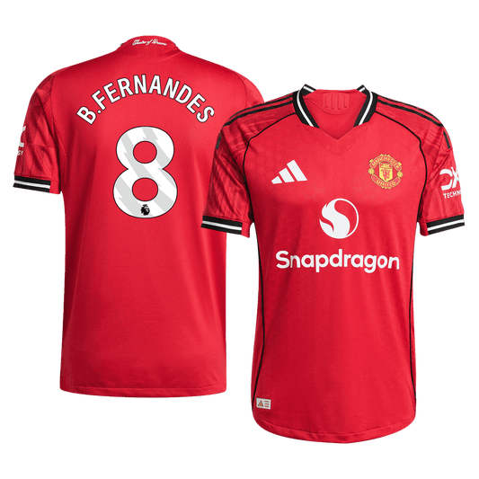 Tricouri Fotbal Manchester United B.FERNANDES #8 Acasă 2025/26 Authentic