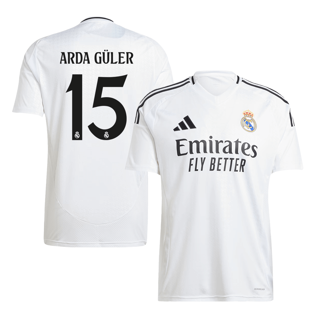 Tricouri Fotbal Real Madrid ARDA GÜLER #15 Acasă 2024/25 (mărime mare)
