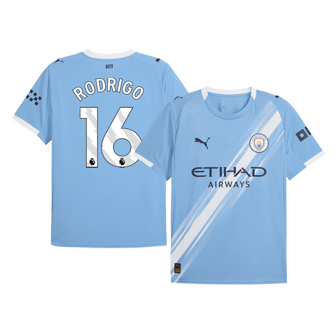 Tricouri Fotbal Manchester City RODRIGO #16 Acasă 2025/26 - Premium (mărime mare)