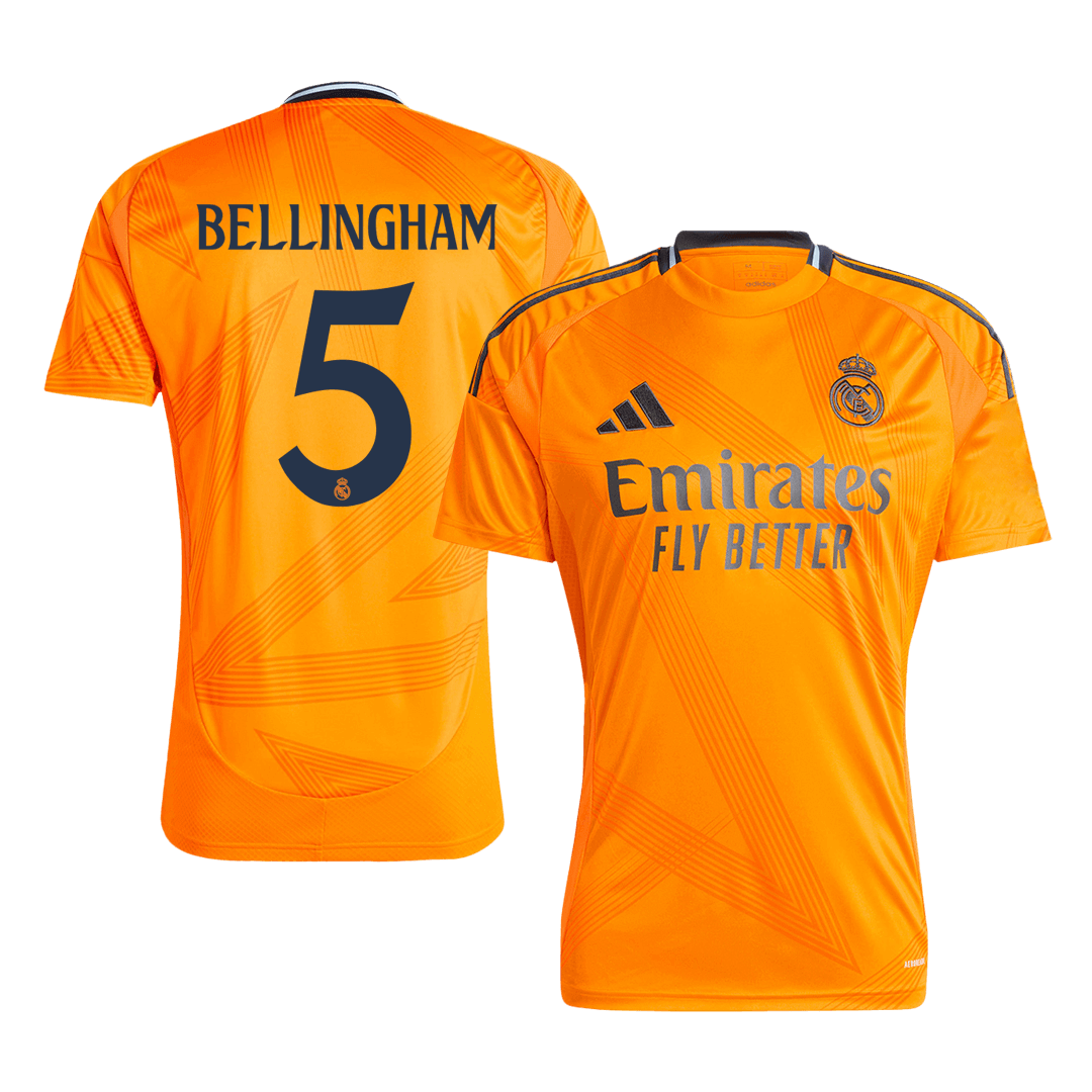 Tricouri Fotbal Real Madrid BELLINGHAM #5 Deplasare 2024/25 (mărime mare)