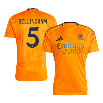 Tricouri Fotbal Real Madrid BELLINGHAM #5 Deplasare 2024/25 (mărime mare)