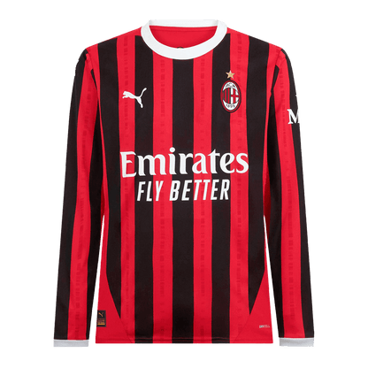 Tricouri Fotbal AC Milan Acasă 2024/25 Mânecă Lungă (mărime mare)