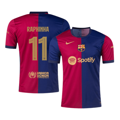Tricouri Fotbal Barcelona RAPHINHA #11 Acasă 2024/25 UCL - Super