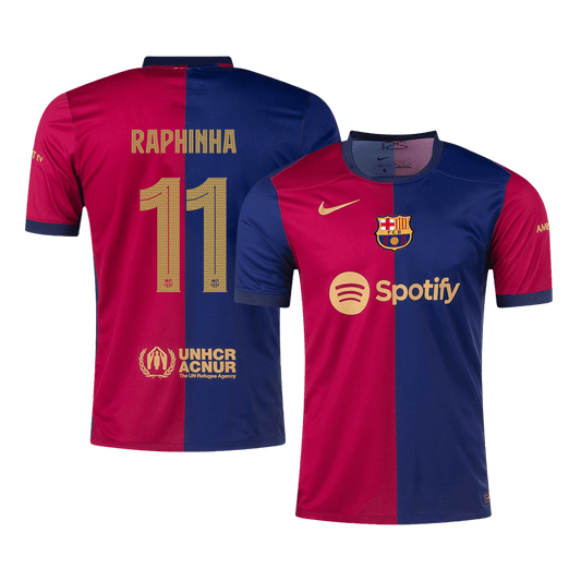 Tricouri Fotbal Barcelona RAPHINHA #11 Acasă 2024/25 UCL - Super