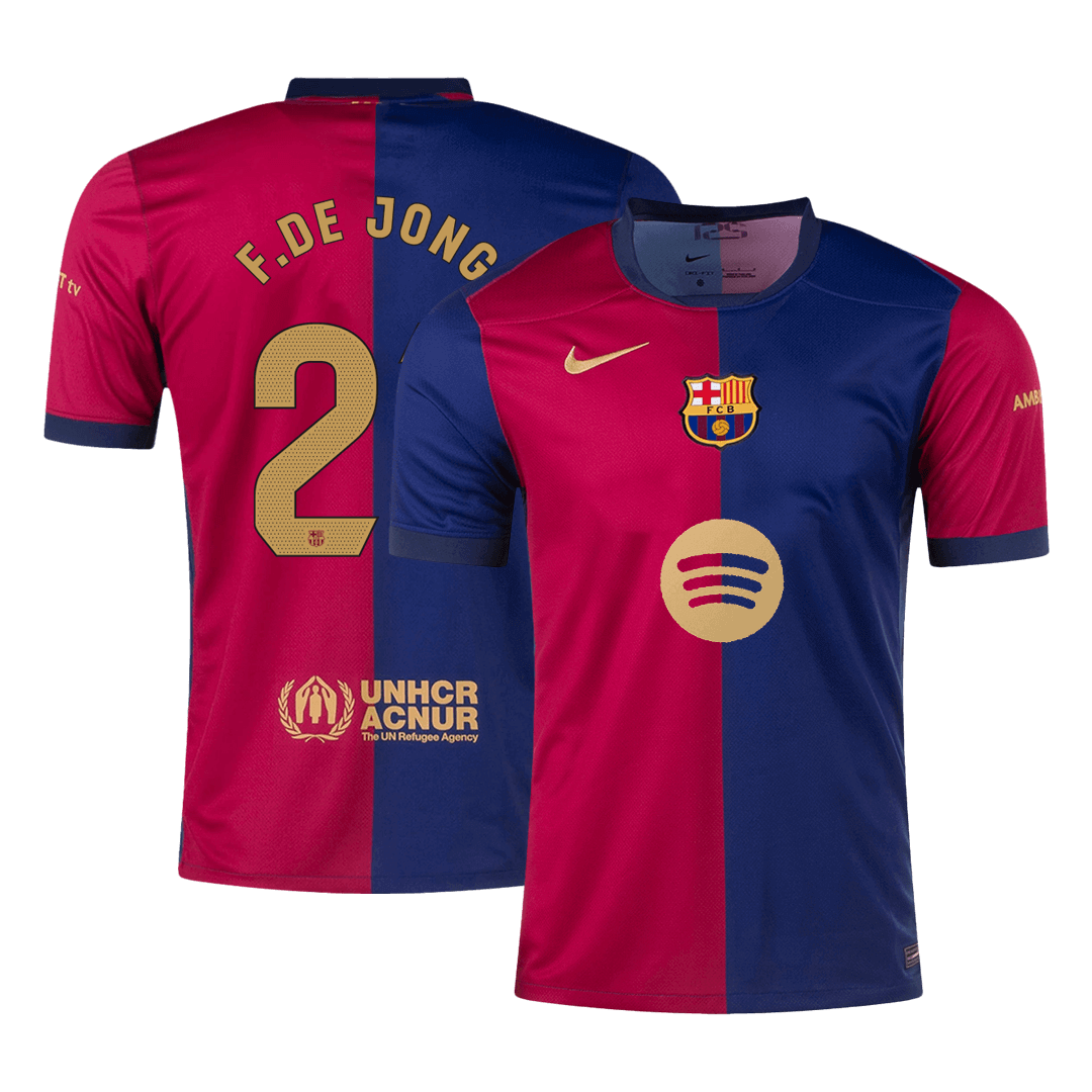 Tricouri Fotbal Barcelona F.DE JONG #21 Acasă 2024/25 (Spotify Logo Without Text) - Super (mărime mare)