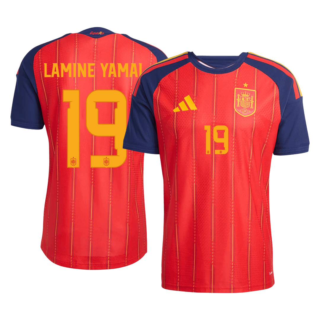 Tricouri Fotbal Spania LAMINE YAMAL #19 Acasă Cupa Mondială 2026 Authentic