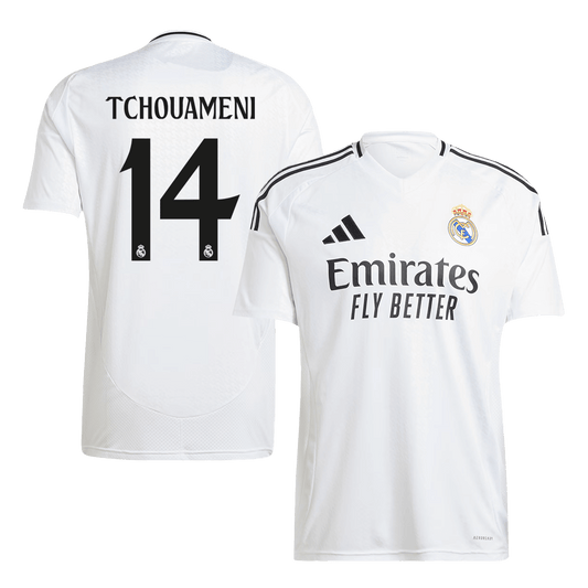Tricouri Fotbal Real Madrid TCHOUAMENI #14 Acasă 2024/25 (mărime mare)