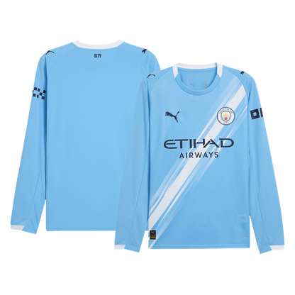 Tricouri Fotbal Manchester City Acasă 2025/26 Mânecă Lungă