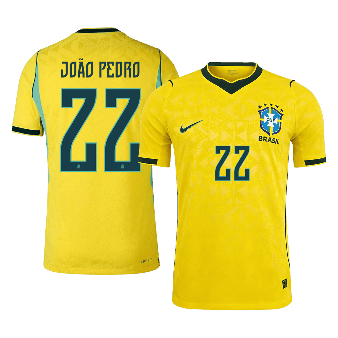 Tricouri Fotbal Brazilia JOÃO PEDRO #22 Acasă Cupa Mondială 2026 Authentic