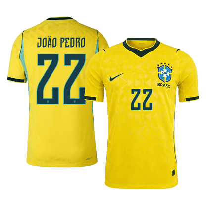 Tricouri Fotbal Brazilia JOÃO PEDRO #22 Acasă Cupa Mondială 2026 Authentic