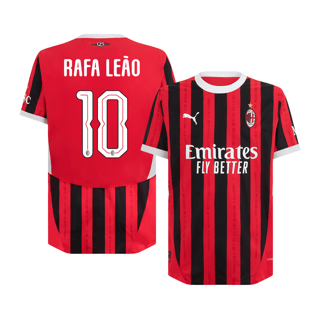 Tricouri Fotbal AC Milan RAFA LEÃO #10 Acasă 2024/25 Authentic - UCL
