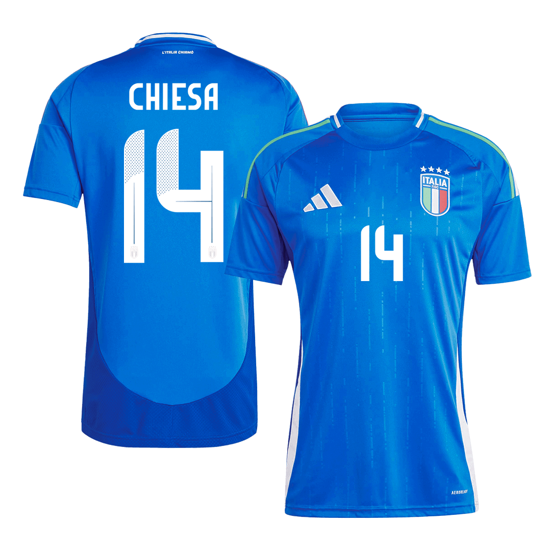 Tricouri Fotbal Italia CHIESA #14 Acasă 2024 (mărime mare)