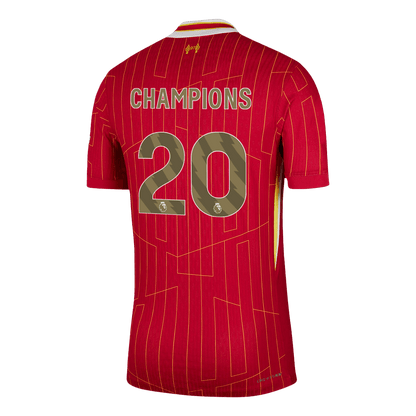 Tricouri Fotbal Liverpool CHAMPIONS #20 Acasă 2024/25 Authentic