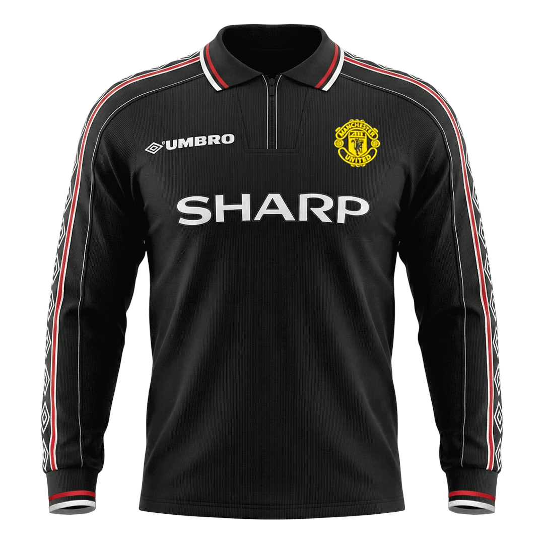 Tricouri Fotbal Vintage Manchester United Deplasare 1998 Mânecă Lungă