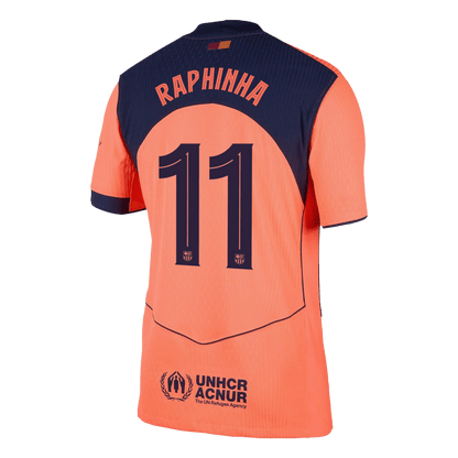 Tricouri Fotbal Barcelona RAPHINHA #11 Treilea 2025/26 Authentic - UCL