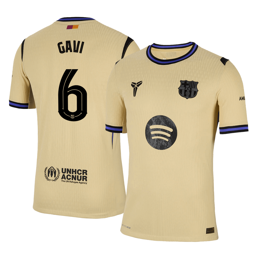 Tricouri Fotbal Barcelona GAVI #6 Deplasare 2025/26 Authentic - UCL