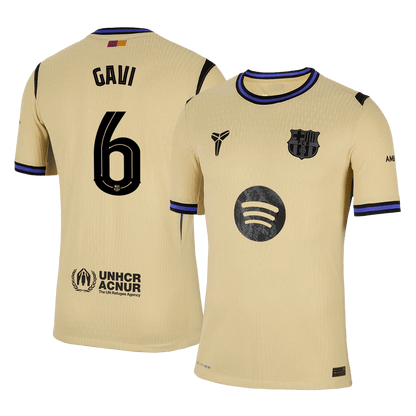 Tricouri Fotbal Barcelona GAVI #6 Deplasare 2025/26 Authentic - UCL