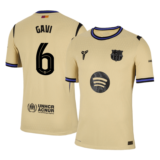 Tricouri Fotbal Barcelona GAVI #6 Deplasare 2025/26 Authentic - UCL