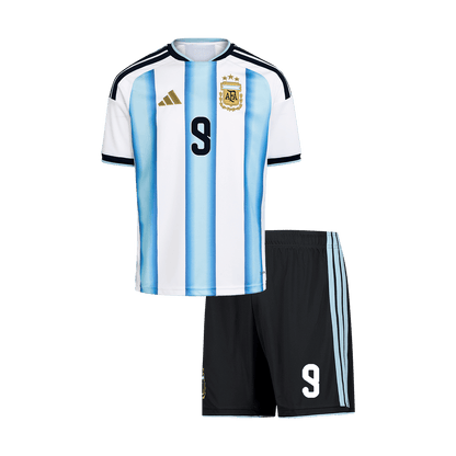 Set Tricouri Fotbal Argentina J.ÁLVAREZ #9 Acasă Cupa Mondială 2026 Pentru Copii - Super