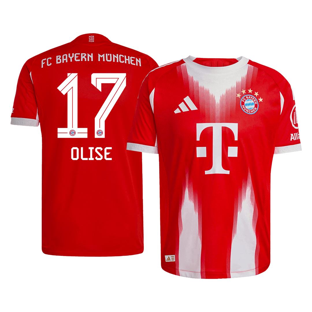 Tricouri Fotbal Bayern Munchen OLISE #17 Acasă 2025/26 Authentic