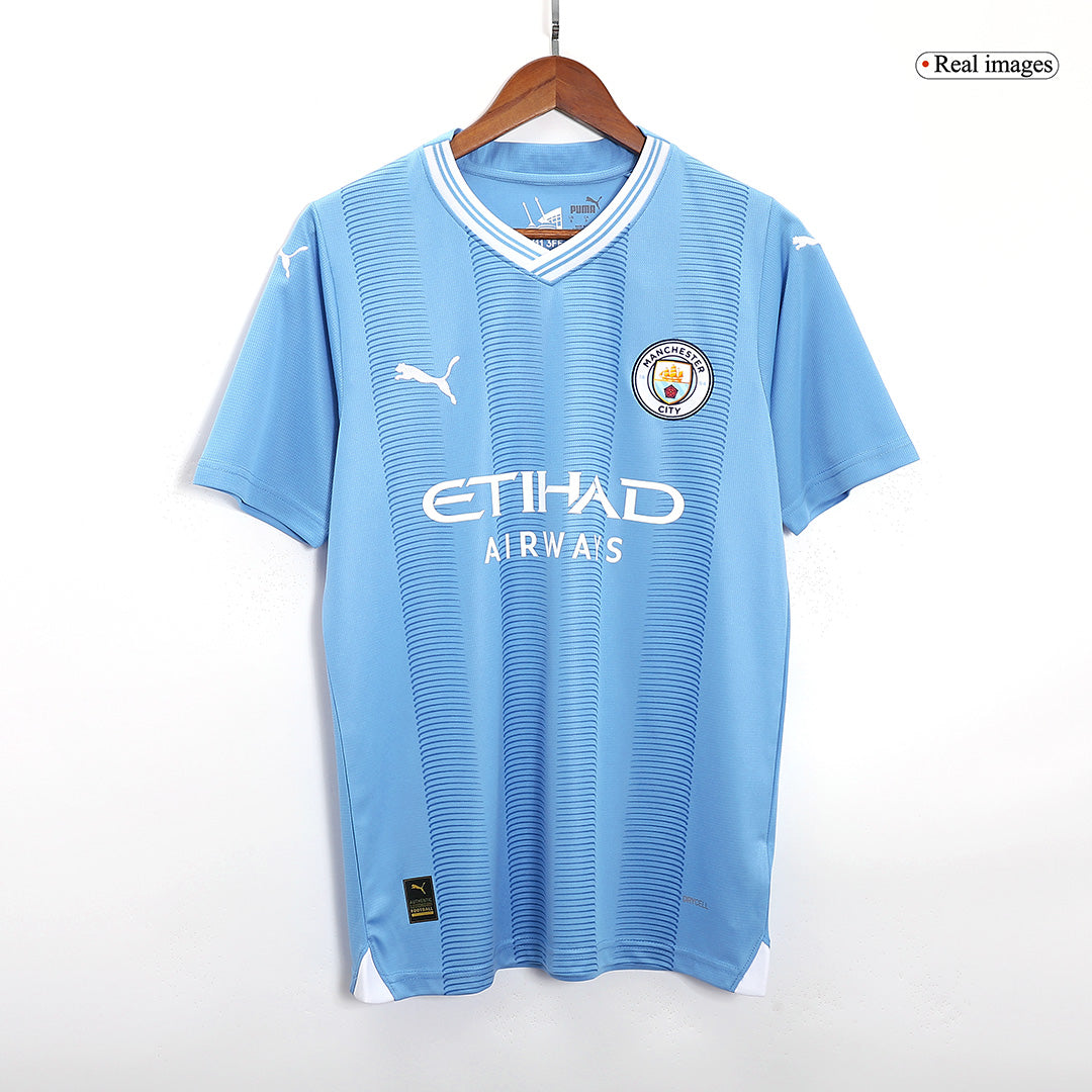 Tricouri Fotbal Manchester City J.ALVAREZ #19 Acasă 2023/24 - Super