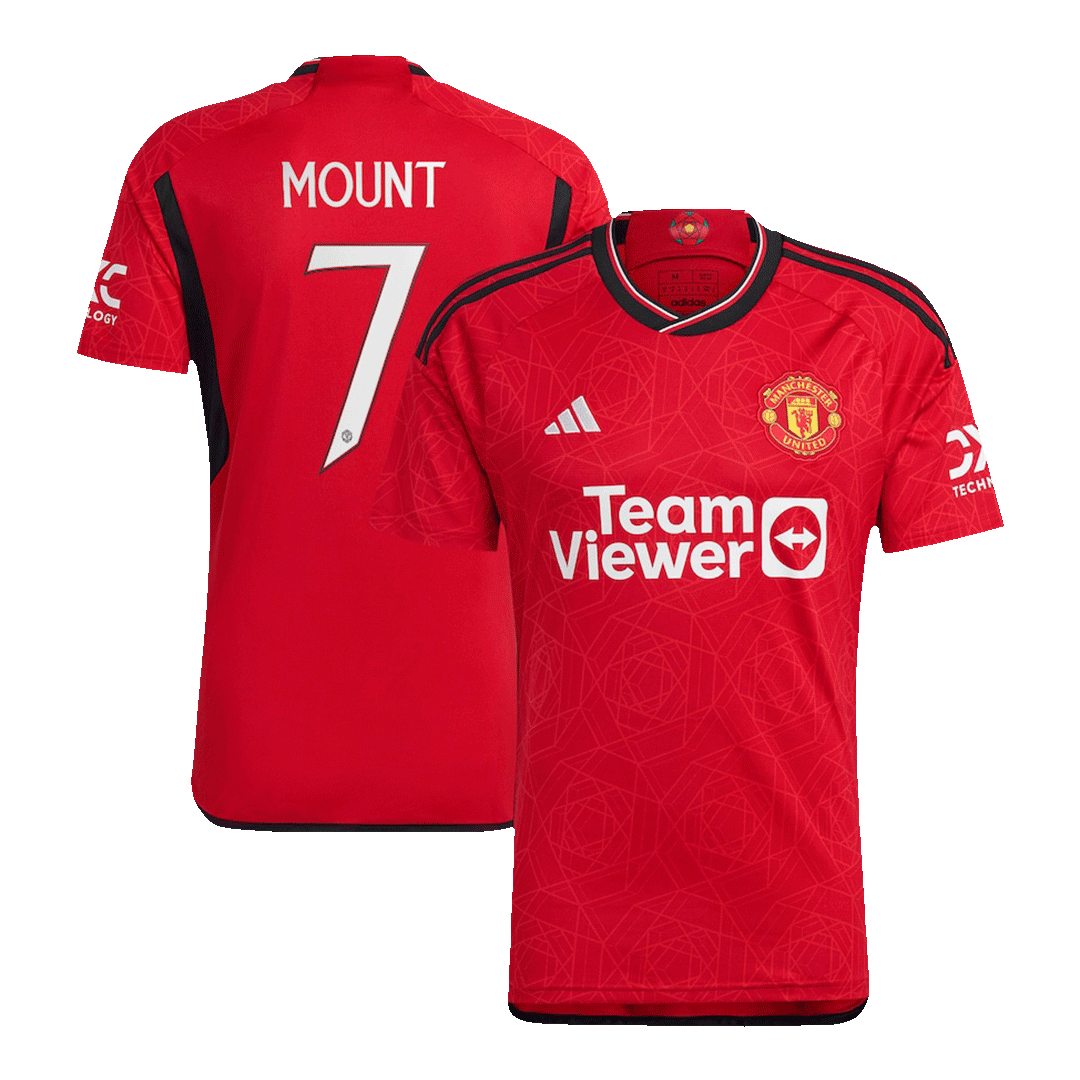 Tricouri Fotbal Manchester United MOUNT #7 Acasă 2023/24 - UCL