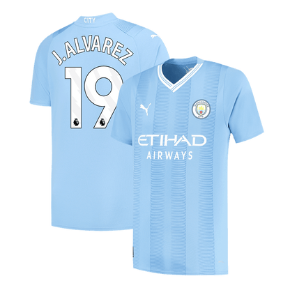 Tricouri Fotbal Manchester City J.ALVAREZ #19 Acasă 2023/24 - Super (mărime mare)