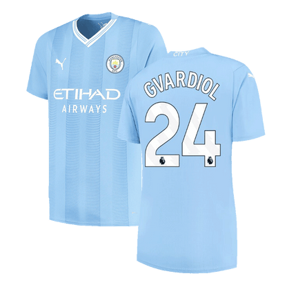 Tricouri Fotbal Manchester City GVARDIOL #24 Acasă 2023/24 (mărime mare)