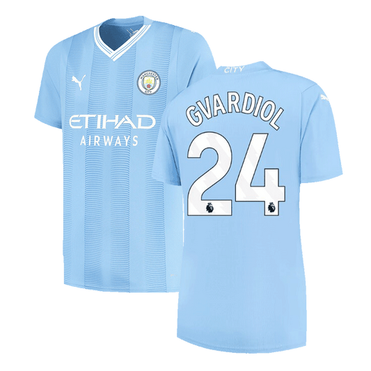 Tricouri Fotbal Manchester City GVARDIOL #24 Acasă 2023/24 (mărime mare)