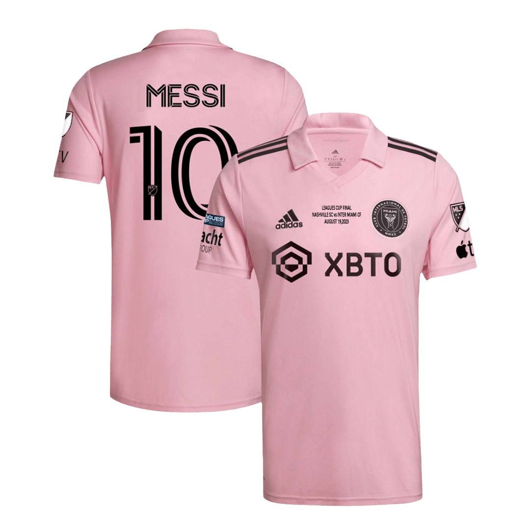 Tricouri Fotbal Inter Miami CF MESSI #10 Acasă 2023 - Leagues Cup Final (mărime mare)