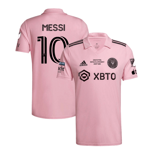 Tricouri Fotbal Inter Miami CF MESSI #10 Acasă 2023 - Leagues Cup Final (mărime mare)