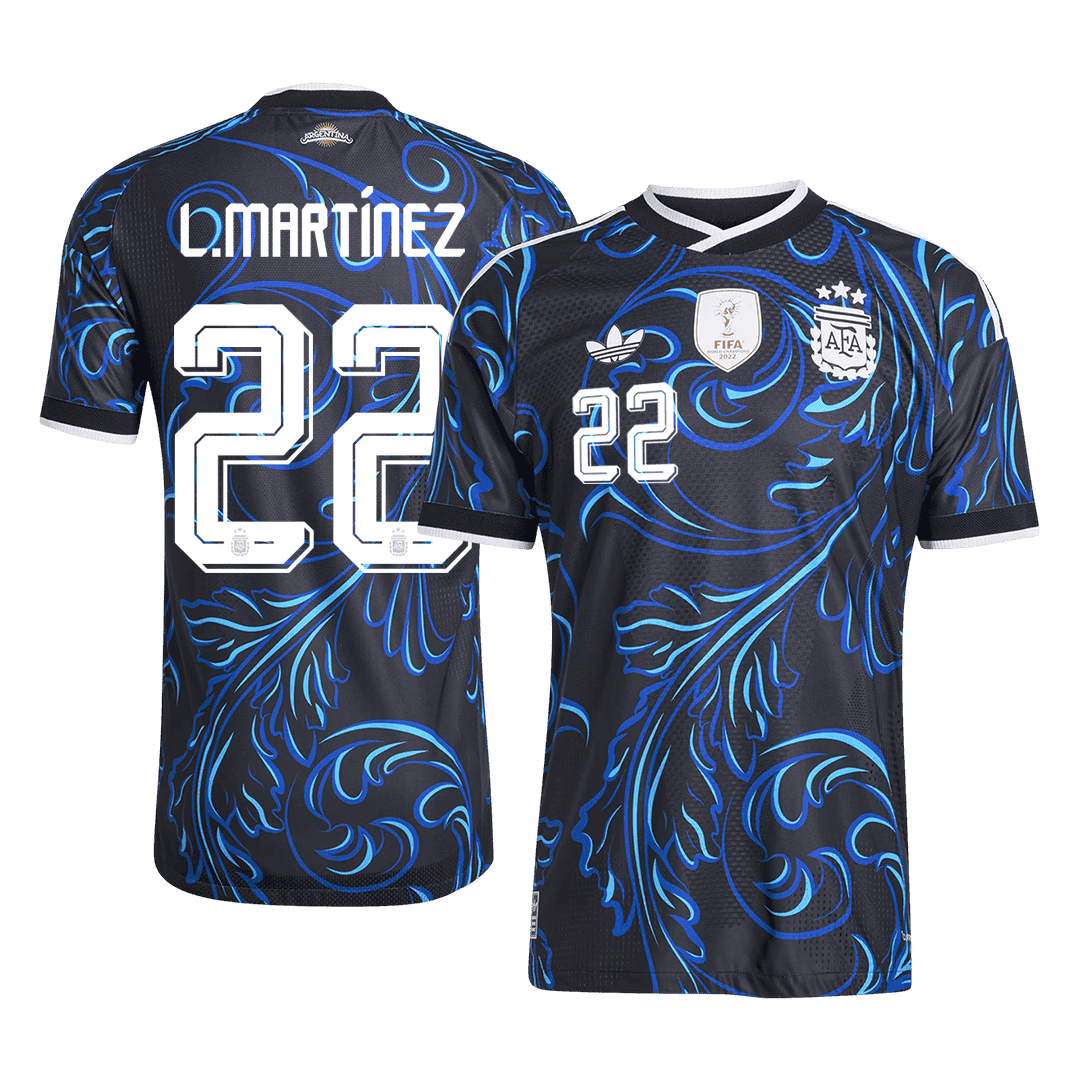 Tricouri Fotbal Argentina L. MARTÍNEZ #22 Deplasare Cupa Mondială 2026 Authentic