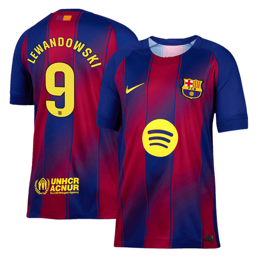 Tricouri Fotbal Barcelona LEWANDOWSKI #9 Acasă 2025/26 - Premium