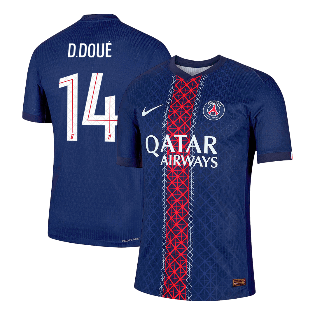 Tricouri Fotbal PSG D.DOUÉ #14 Acasă 2025/26 Authentic