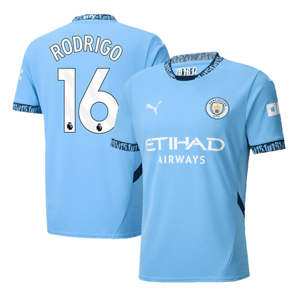 Tricouri Fotbal Manchester City RODRIGO #16 Acasă 2024/25 (mărime mare)