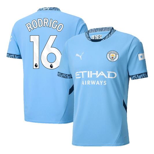Tricouri Fotbal Manchester City RODRIGO #16 Acasă 2024/25 (mărime mare)
