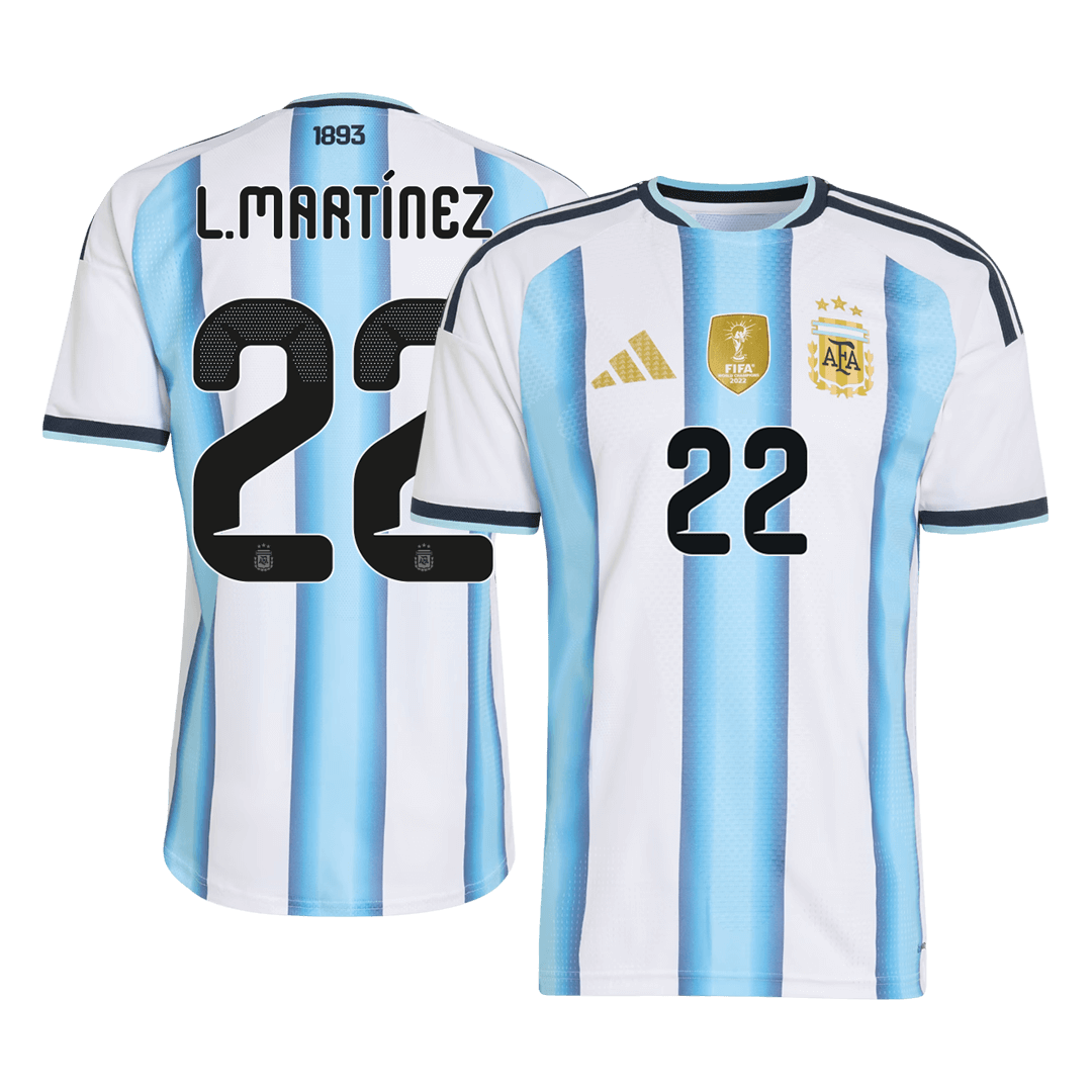 Tricouri Fotbal Argentina L.MARTÍNEZ #22 Acasă Cupa Mondială 2026 Authentic