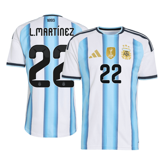 Tricouri Fotbal Argentina L.MARTÍNEZ #22 Acasă Cupa Mondială 2026 Authentic