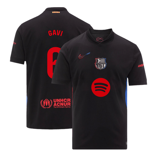 Tricouri Fotbal Barcelona GAVI #6 Deplasare 2024/25 (Spotify Logo Without Text) (mărime mare)