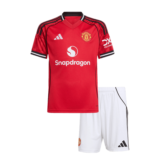 Set Tricouri Fotbal Manchester United Acasă 2025/26 Pentru Copii